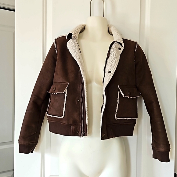 Joe Fresh Jackets & Coats | Boys Joe Fresh Jacket | Color: Brown suede & creme - Picture 3 of 5